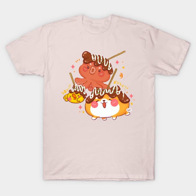 Yummy Cute Takoyaki T-Shirt by Nas.ArtSpace